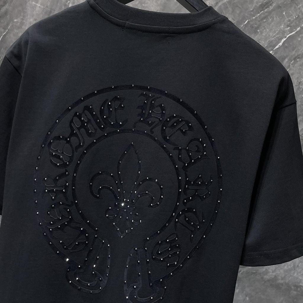 8933 CHROME HEARTS 2026 Summer New High Quality Cotton Round Neck Loose Large Size Men's and Women's T-shirt Couple T-shirt