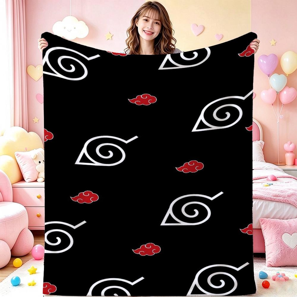 Naruto'S Akatsuki Members Theme Cute Flannel Blanket Machine Washable Fleece Blanket For Living Room Sofa Balcony Home Decor New Year Gift