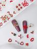 Valentine's Day Heart Perfume Bottle Mouth Lipstick Nail Charms 1Box(60pcs) 3D Alloy Nail Art Decorations DIY 2025 Gift For Girls