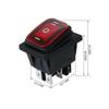 2pcs KCD4 Waterproof Rocker Switch 4 6 Pin Latching 16A 250VAC DPDT ON OFF ON 12V 220V Red Green LED Light Button Switch