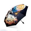 Automatic Open/Close Folding Umbrella with Astronaut Cat - Space-Themed Umbrella, Compact Travel Umbrella with 8-Rib Sturdy Fr