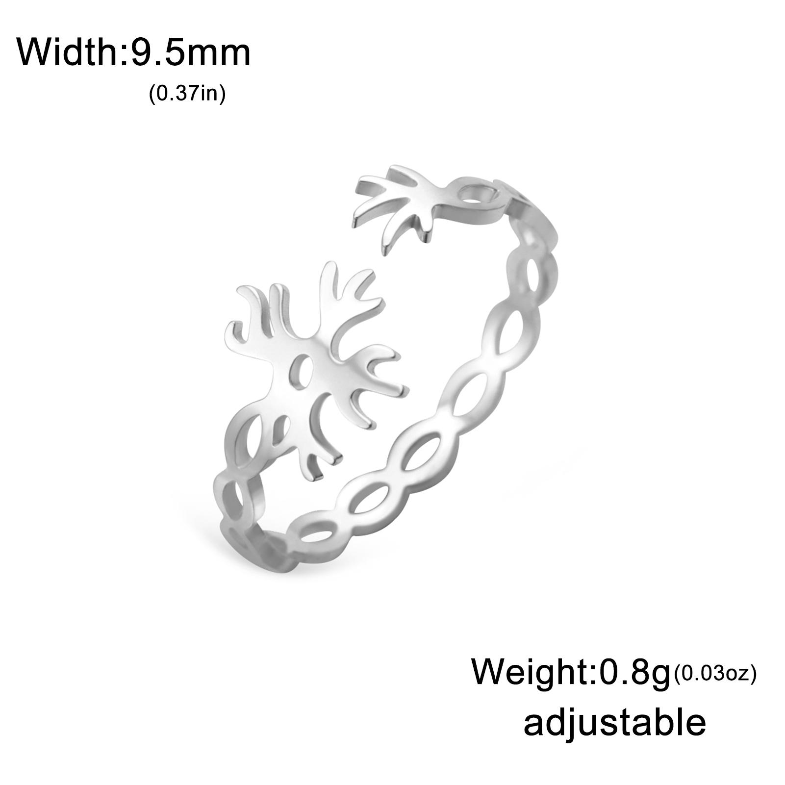 

Adjustable Neuron Symbol Women s Ring Stainless Steel Jewelry Gold Color Neural Chemistry Open Finger Rings Gifts 2026 Adjustable срібний