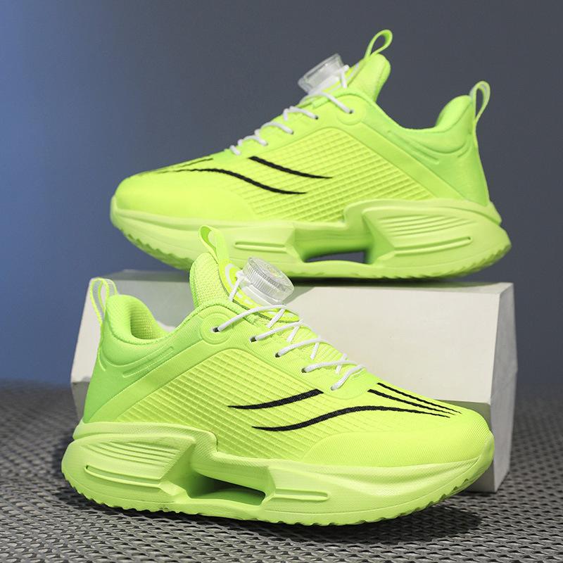 2025 new summer children's dead shadow running shoes men's rotating button sports shoes older children's carbon plate soft-soled running shoes