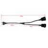 90 Degree Flat 2-in-1 Euro Socket Extension Cable 0.5m 250V 2.5A Black PVC Power Cord For Home Office
