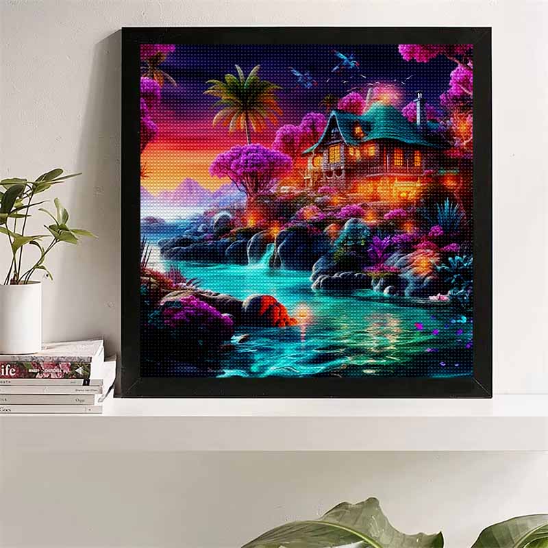 New Arrival 5D DIY Full Circle Diamond Painting "Secret Castle" Embroidery Cross Stitch Home Decor Gift