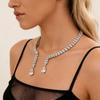 Wind zircon geometric water drop pendant collar exquisite necklace