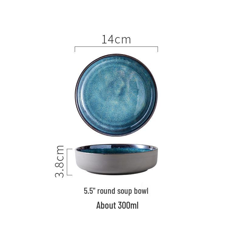 

Керамические наборы посуды в японском стиле: Салатники, тарелки и миски, измененные в печи