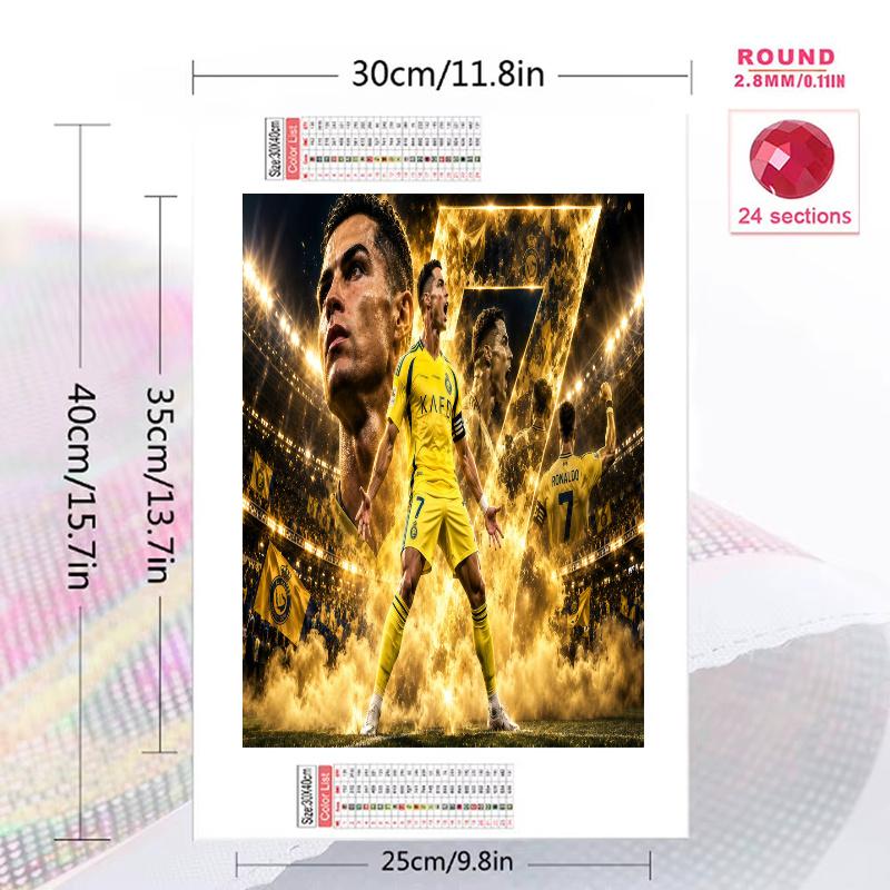 Cr7 Portugal Football Legend 100% Round Full Drill 5D DIY Diamond Painting Embroidery Cross Stitch Rhinestone Decor