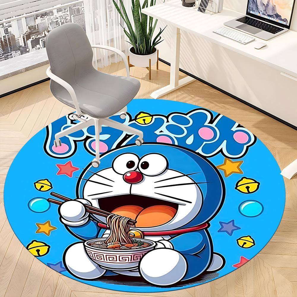 1pcDoraemon Noodles Office Round Area Rug, Indoor Mat Suitable For Office,Bedroom Living Room Home Decor, Room Deco A0928141