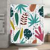 Vibrant Leaves Shower Curtain: Modern Bathroom Decor with Greenery Print Easy Install for Home Bathrooms