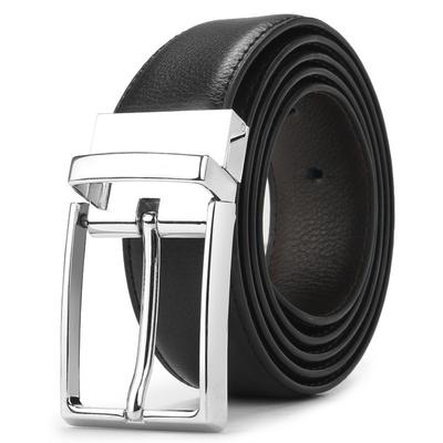Two Layer Leather Pin Buckle Belt  Two Sided Genuine Leather Casual and Fashionable Belt Rotating Buckle for Men