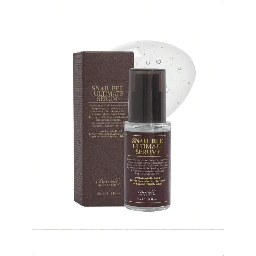

Benton Snail Bee Ultimate Serum Plus 35мл - Фильтрат секреции улитки, Пчелиный яд, Вода листьев чайного дерева в составе Питание кожи Ultimate Serum Plus 35ml
