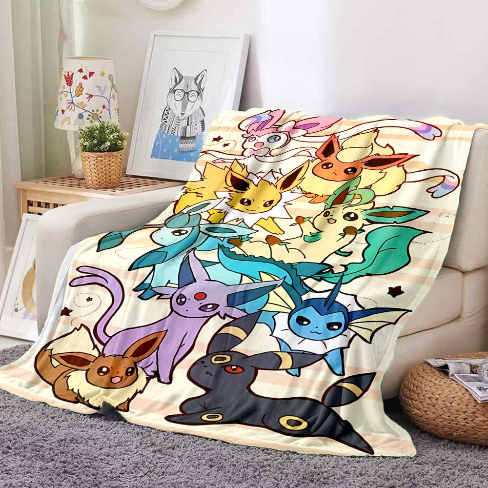 1Pc Eevee Evolution Collage Blanket Soft And Comfortable Casual Warm Camping Travel Christmas Halloween Xmas Gift M928521