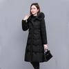 New Cotton-padded Women's Medium and Long Styles, Thickened, Slim, Thin and Warm, Fashionable Big Fur Collar Cotton-padded Women's Clothes