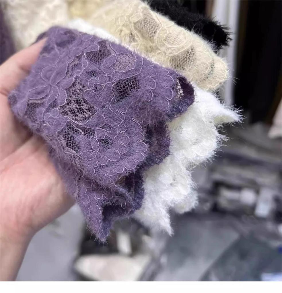 Chic V-Neck Lace Velvet Layered Top for Women - Trendy Autumn/Winter 2025