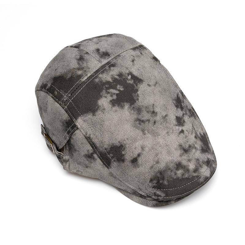 Print Beret Autumn Winter Thick Warm Forward Cap Men Big Head Circumference Newsboy Cap