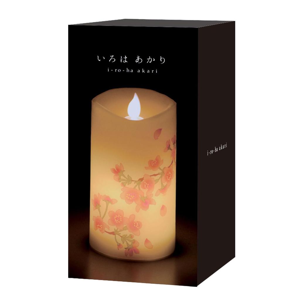Kameyama Irohaakari Cherry Blossom LED Candle, Standard Size