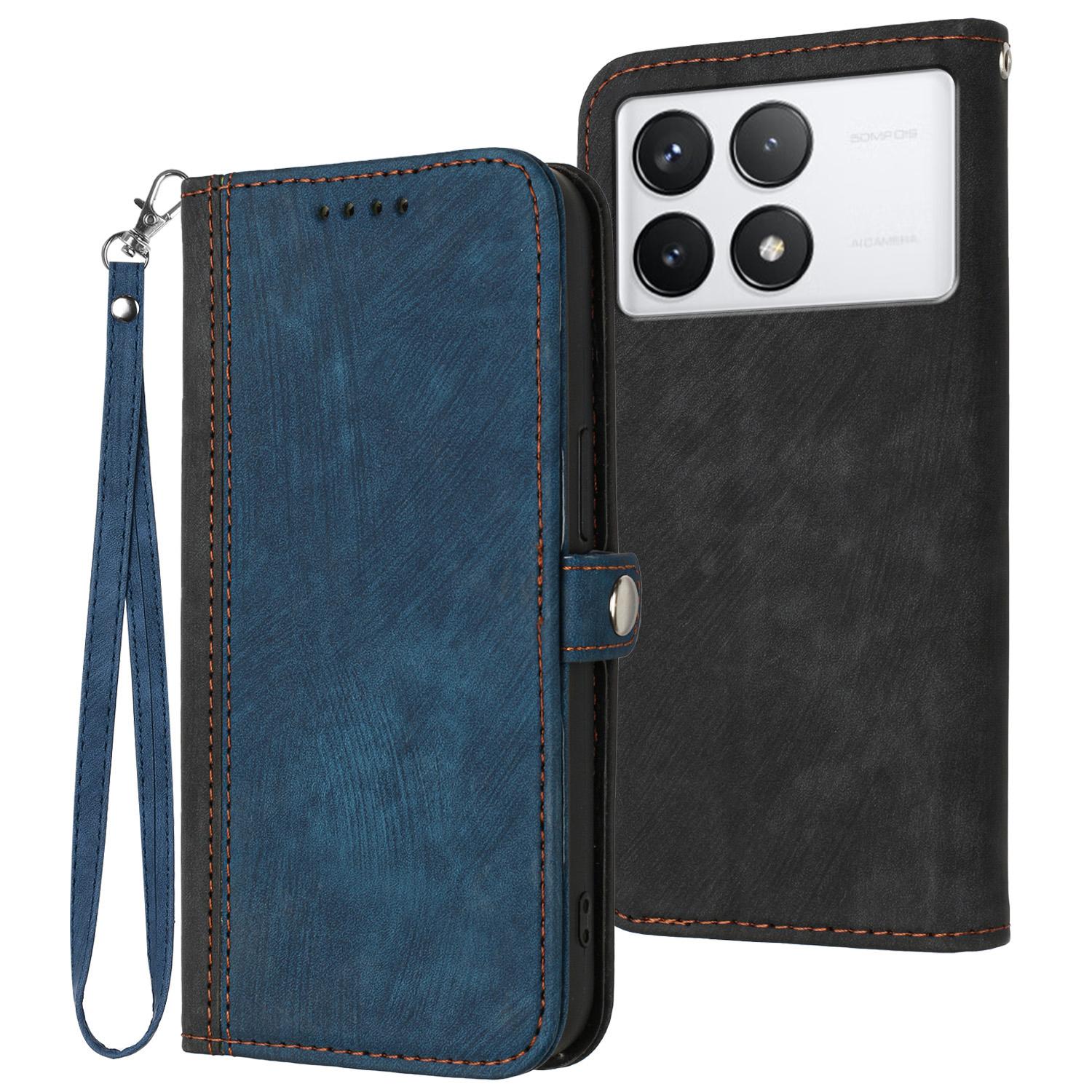 

YX0020 For Xiaomi Poco F6 Pro 5G/Redmi K70 5G/K70 Pro 5G Case Wallet Leather Phone Cover Sapphire