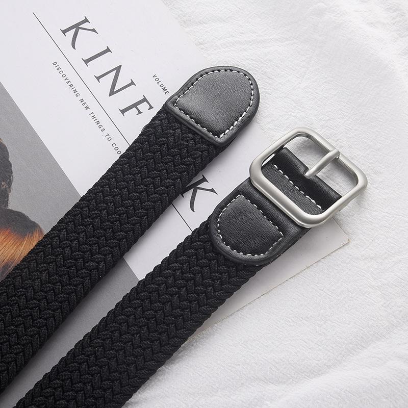 Braided Belt Female Style Student Elastic Pants Belt Men'S Canvas Military Training Belt