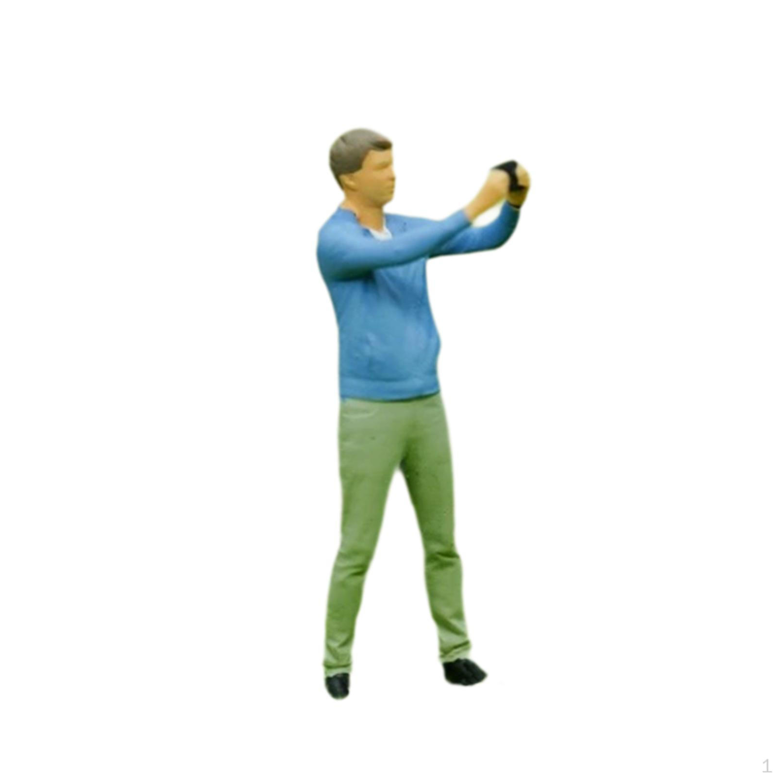 

1/64 Фигурка куклы из смолы, делающей фотосессию, микропейзаж, сказочный сад, архитектурная модель Male