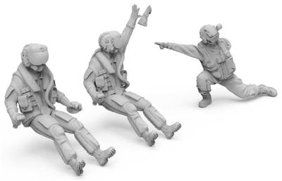 Trifactory Military Miniature Figure Series US Marine Corps Pilot Set with Deck Crew 3 Pieces Resin Kit Molding Color 1/48 F-35 MF-33B