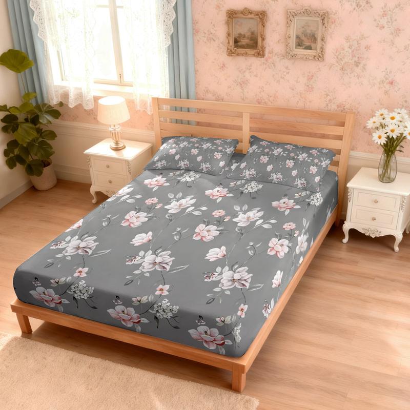 3pcs Spring Colorful Beautiful Flower Printed Coreless Bed Sheet Set Multi Size Soft Bed Cover Bedroom Bedding Decoration