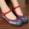 Vintage Handmade Women's Embroidered Canvas Ballet Flats Ladies Comfortable Chinese Ballerinas Vegan Embroidery Shoes