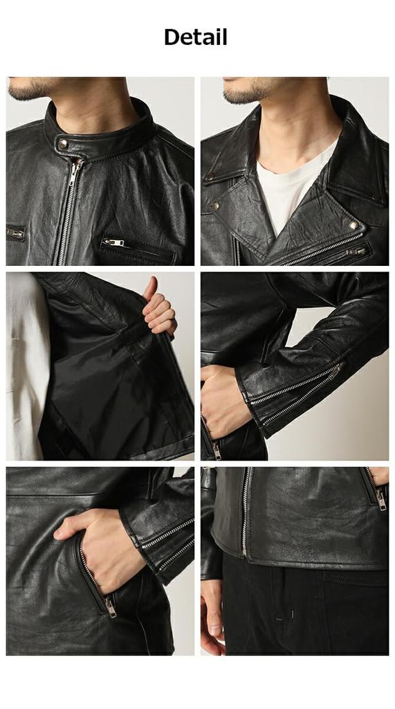Genuine Leather Jacket Reproduced Leather Outerwear Light Outerwear Spring Clothes Autumn Clothes Riders Jacket Military Jacket Leather Jacket L Black