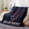 Custom Name Houston Texans Flannel Blanket, High quality Comfortable for All Seasons, Home Decor, Warmth and Comfort