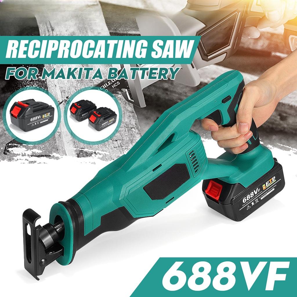 Green Cordless Reciprocating Sawmachine Portable Replacement Electric Saw Metal Wood Cutting Machine Power Tool for 18V Battery 688VF