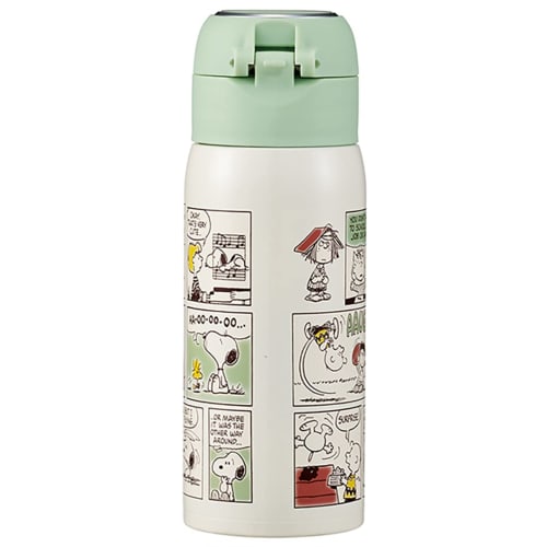 Skater Straw Mug Bottle 350ml Cold Storage Stainless Steel Water Bottle Snoopy One Touch Open STOT3ST-A