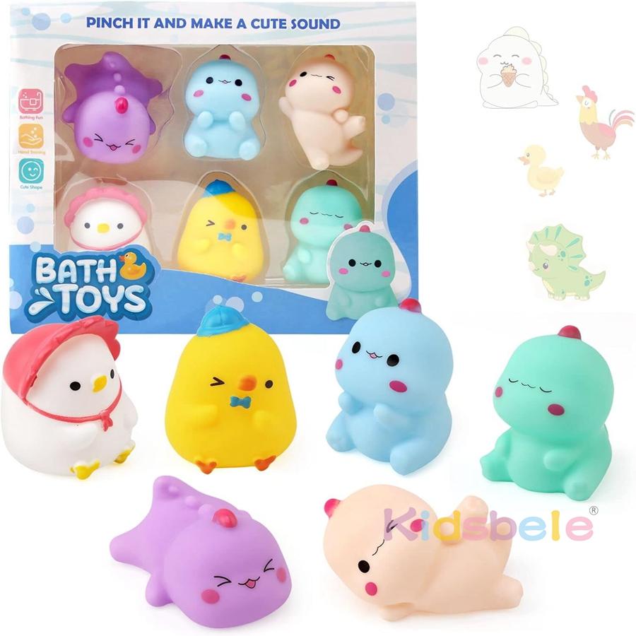 

Очаровательный набор игрушек для купания малыша – Мягкие пищащие животные для игры в ванне, Идеальный подарок на день рождения