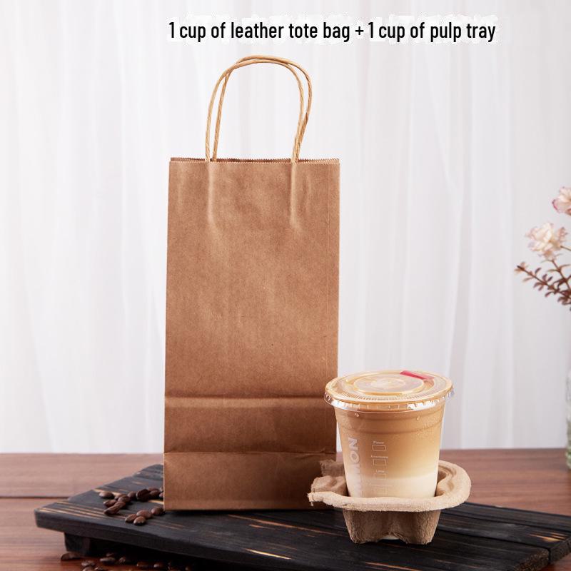 Enhanced Milk Tea Cup Holder: Tearable Into 2 or 4 Sections, Perfect for Beverages and Pulp.