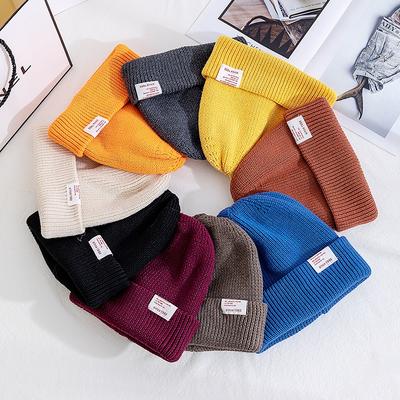 Women's Winter Hats Casual Candy Color Beanie For Female Streetwear Warm Knitted Hat Outdoor Knitted Hat