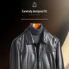 Futing Men's Premium Oil Wax Cowhide Genuine Leather Jacket