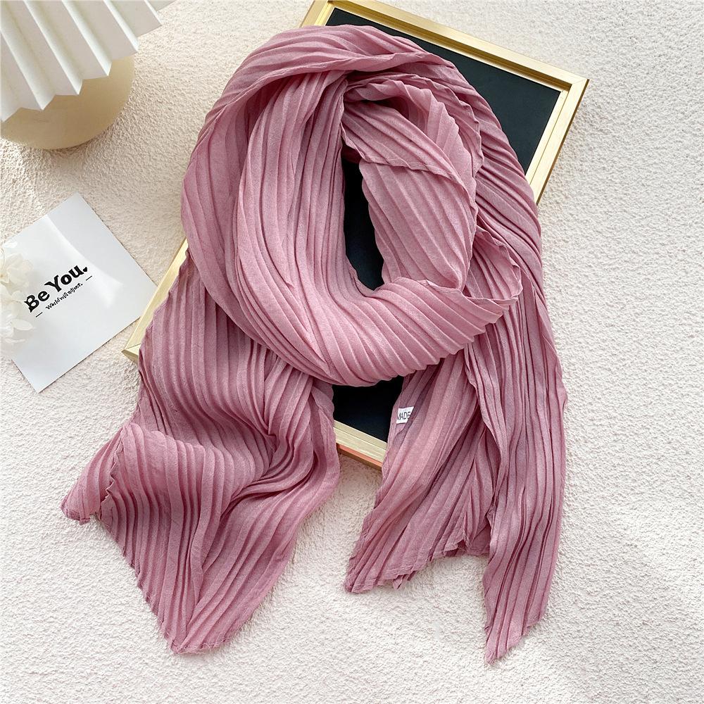 

Новый однотонный шарф для женщин на весну и осень, универсальный ремешок на запястье, повязка на голову, модное украшение, защита шеи для студентов, небольшой шарф 25*135cm