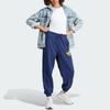 Adidas Originals Pearl Trefoil Cuffed Sweatpants Logo Print Drawstring Loose Fit Joggers Women Bottoms Dark-Blue IL2423