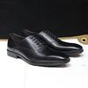 Fashion Luxury Genuine Cow Leather Men's Dress Shoes Lace-Up Oxford Pointed Toe Office Business Wedding Formal Footwear