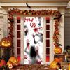 Four-Sided Stretch Carpet Fabric Door Cover with Halloween Design - Easy Installation