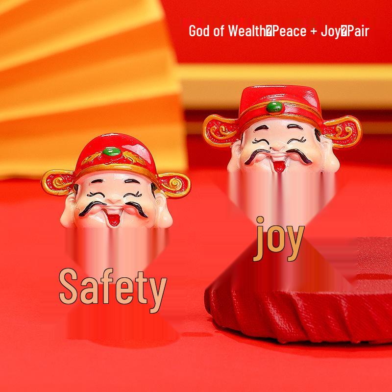 New Year Cartoon God of Wealth Ornament – Snake Year Figurine Home Decor Gift