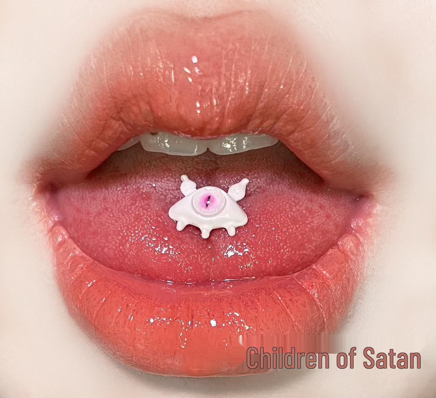 

Первое пробуждение Маленький дьявол Титановая сталь Пирсинг языка - Сладкий, Крутой, Острый дизайн Rod length 12mm, diameter 1.6mm белый