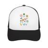 Playful Retro Abstract Bloom Garden Mesh Baseball Cap Casual Hat Outdoor For Womens Unisex FeUnisex