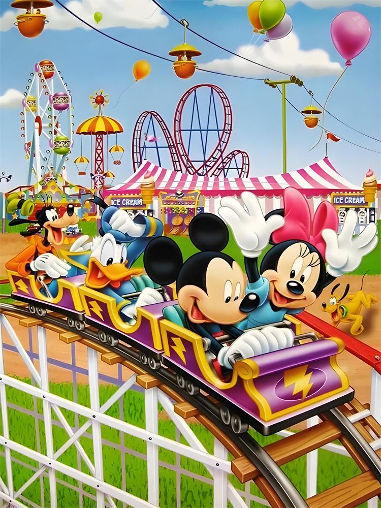 Disney 5D Diamond Painting Dark Mickey and Minnie Decoration DIY Full Diamond Mosaic Inlaid Cross Stitch Set Gift