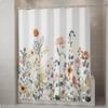 Floral Shower Curtain Waterproof Floral Print Bath Curtain Machine Easy-Care Quick-Drying