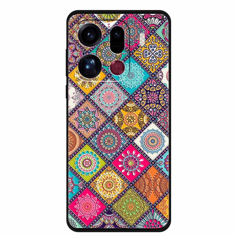 3D Flowers Case For Oppo Find X9 Pro 5G Case Emboss Relief Floral Black Silicone Soft Back Cover For Oppo Find X9 Pro Case Funda