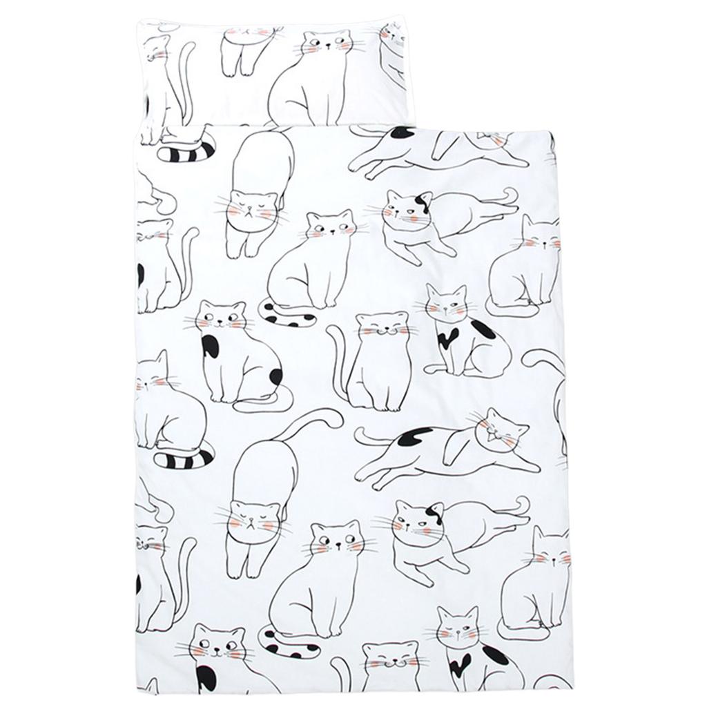 Kleinkind Nickerchenmatte Schlafsack mit Kissen Kinder Schlafunterlage mit abnehmbarem Kissen Hübsiger Druck Decke Baby Gitterbett Deko