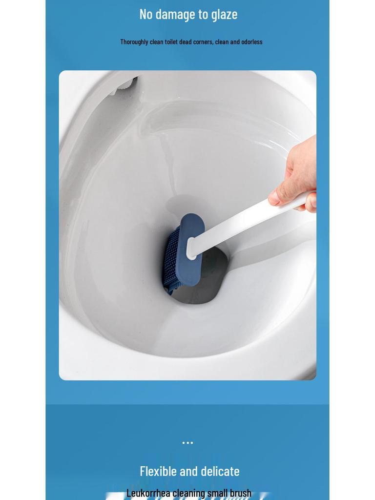 Silicone Toilet Brush Set - No Dead Angle, Wall-Mounted Bathroom Cleaning Tool