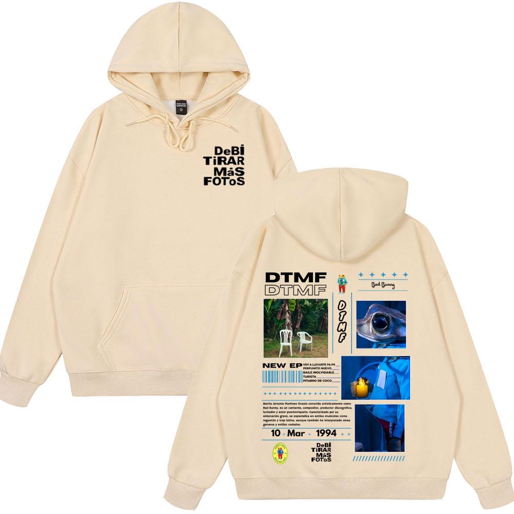 DTMF Debí Tirar Más Fotos Rapper Bad Bunny 2025 Album Punk Hoodies Couple Winter ClothING Oversized Streetwears Classic Pullover