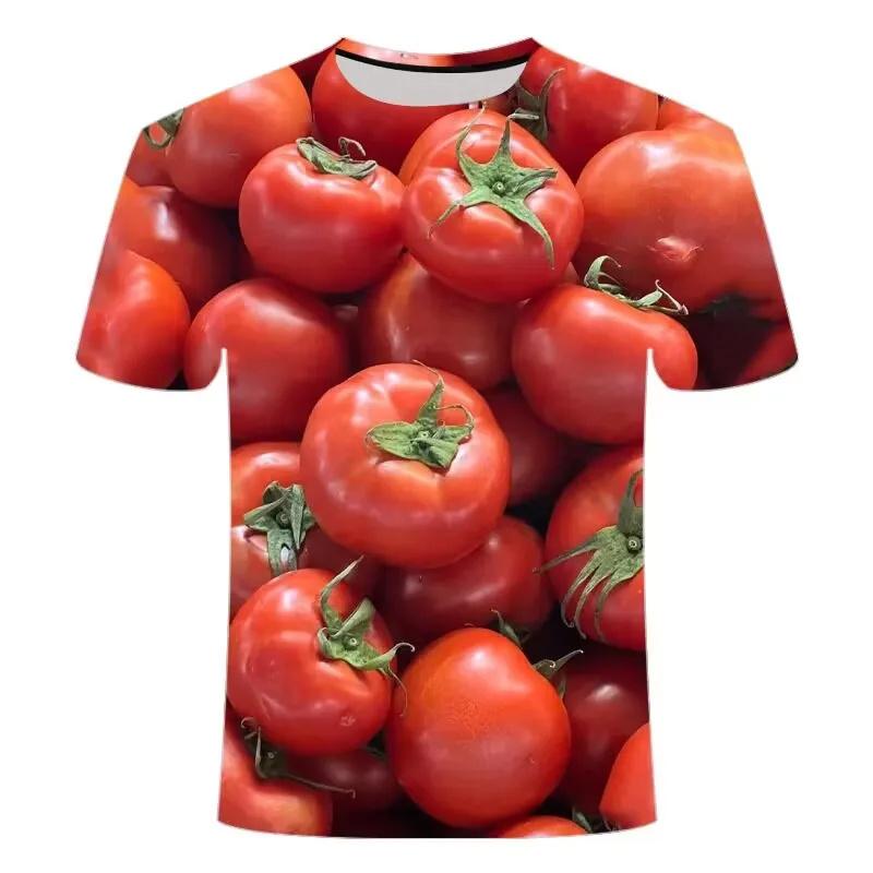 New 3D Fruits Lemon Orange Pritning T Shirt Blueberry Dragon Fruit Graphic