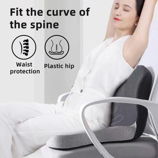Подушка сиденья с поддержкой спины подушка для ягодиц из пены с памятью поясничная поддержка подушка для облегчения ишиаса со спинкой для офиса дома путешествий 2936₽